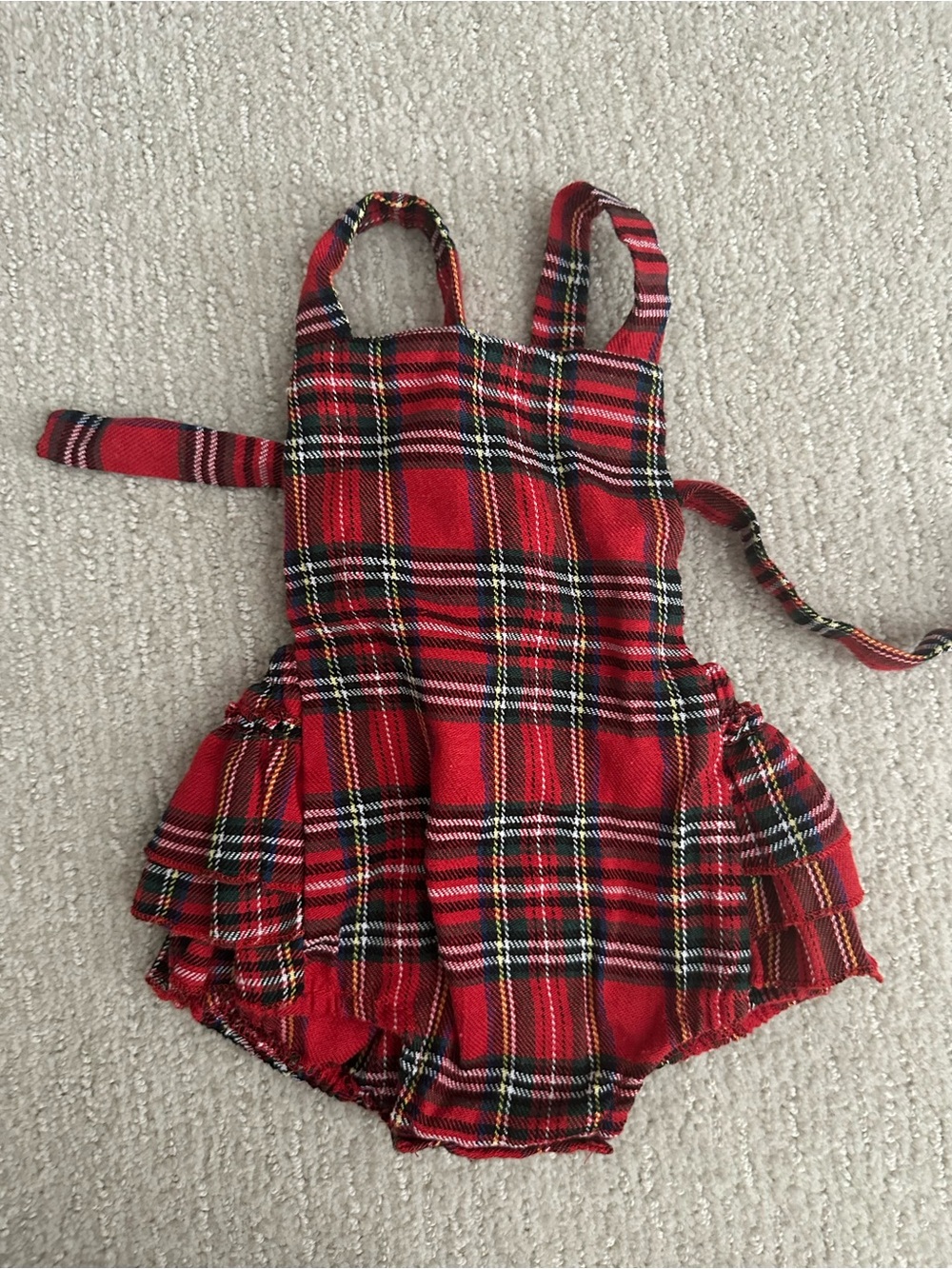 Red Plaid Kids Costume Romper